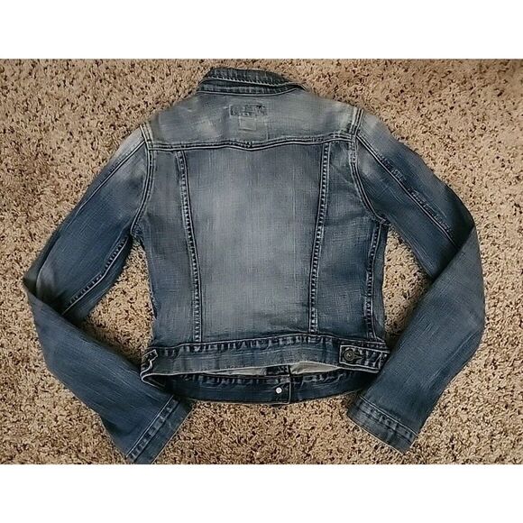 Polo Jeans Ralph Lauren Blue Denim Jacket Sz M Medium Faded Distressed Pockets - Picture 6 of 6